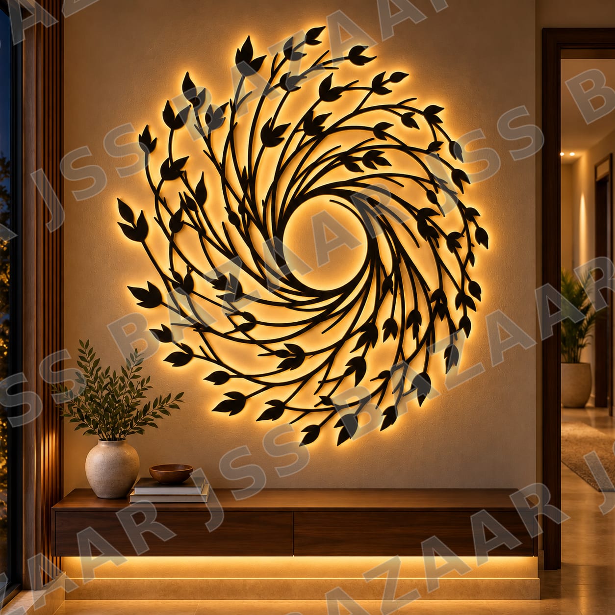 Spiral Leaf Metal Wall Art.