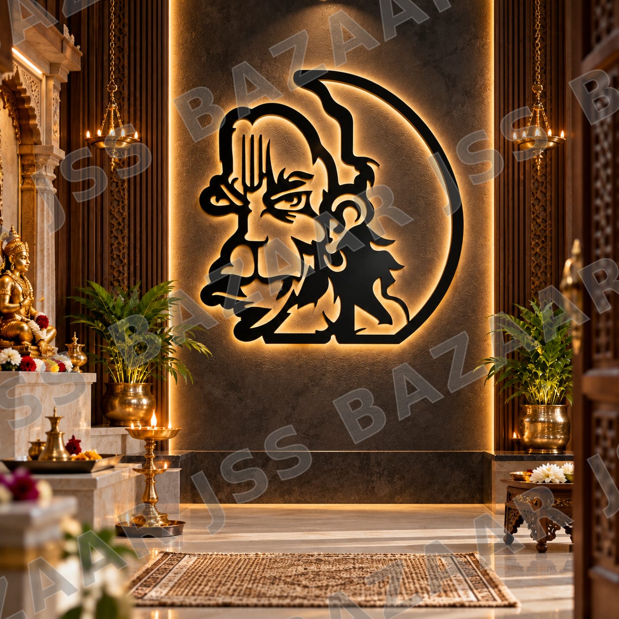 Hanuman Face Metal Wall Art