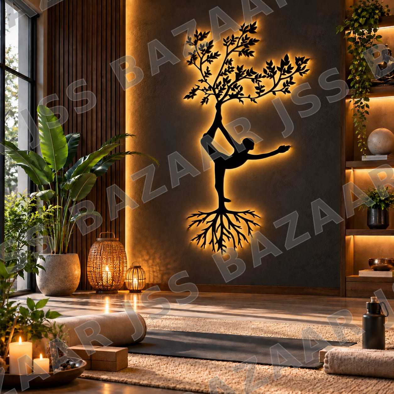 yoga-tree-root-metal-wall-art