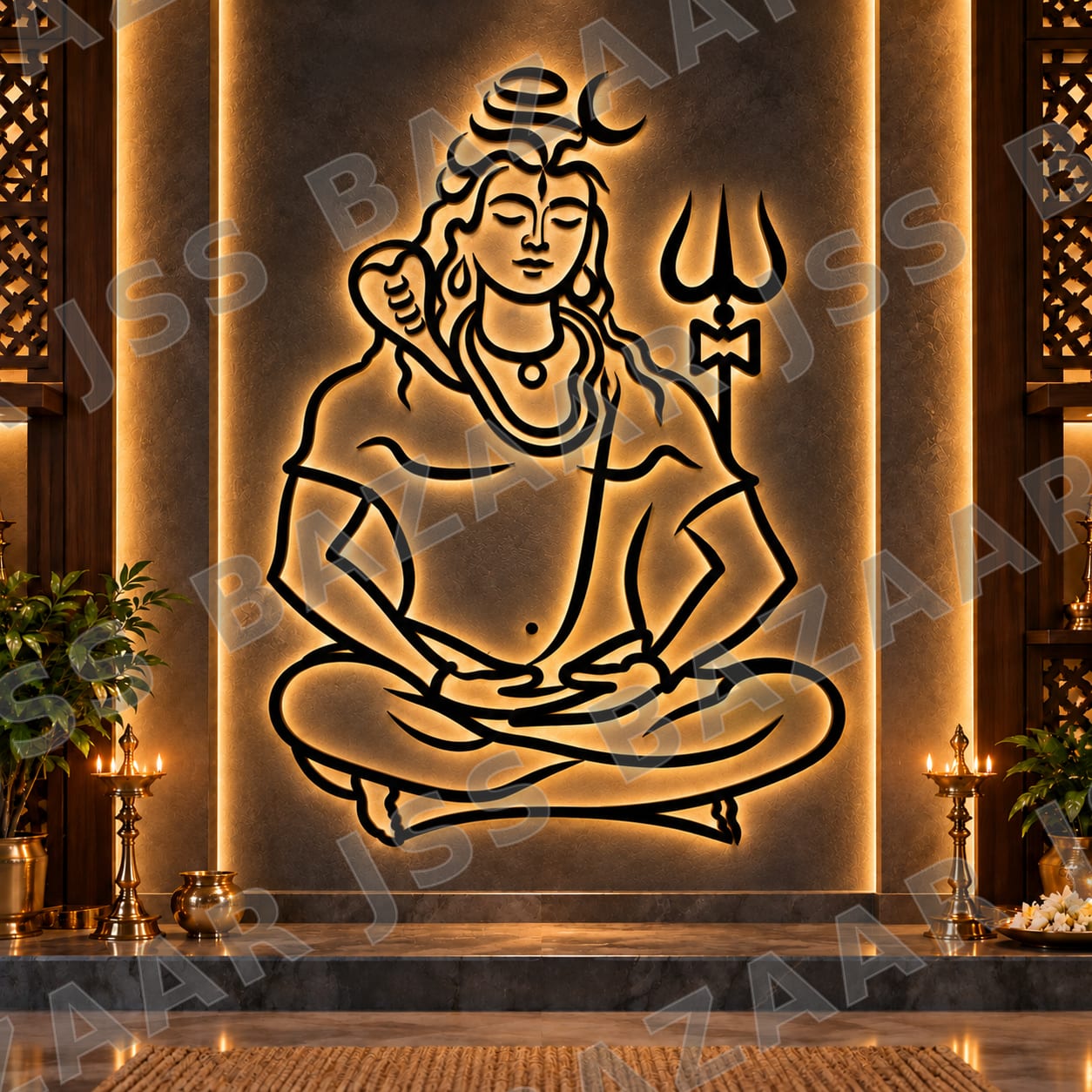 shiva-with-trishul-premium-metal-wall-art