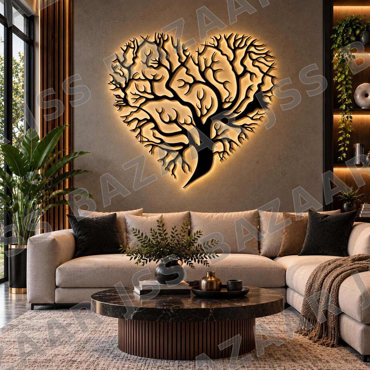 Tree in the heart Metal Wall Art