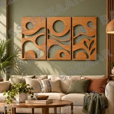 Modern Abstract Geometric Wooden Wall Art