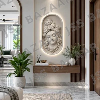 Krishna Face 3D Wooden Wall Art
