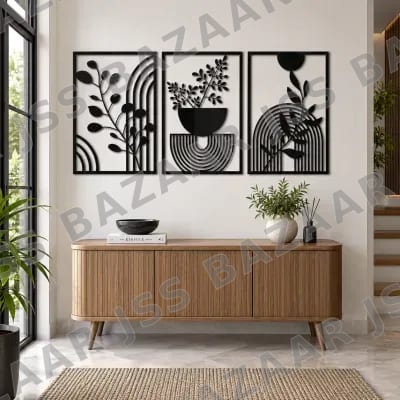 Premium Flower Pot Metal Wall Art