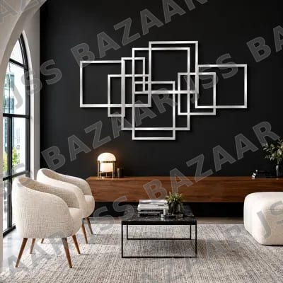 Overlapping rectangular squares Metal Wall Art