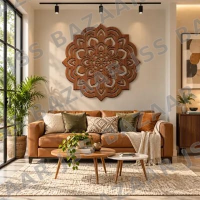 Mandala Floral Wooden Wall Art