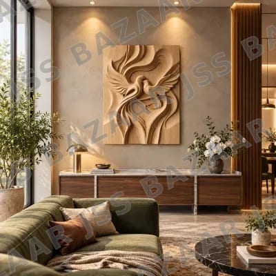 Eternal Swan Pair 3D Wooden Wall Art.