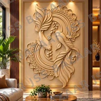 Royal Fish Mandala Wooden Wall Art