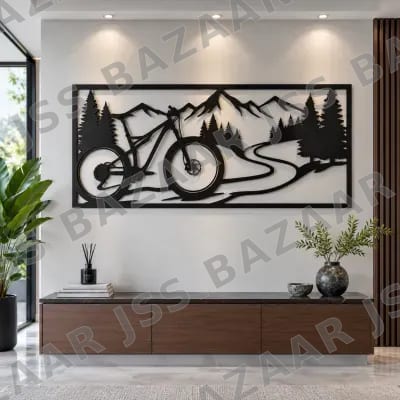 Cycling Adventure Landscape Metal Wall Art
