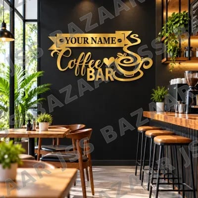Customized Coffee Bar Metal Wall Art