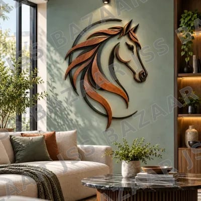 Abstract Horse Elegance Wooden Wall Art