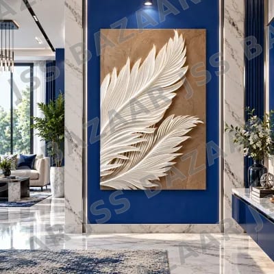 Luxury Angel Feather Wooden Wall Art
