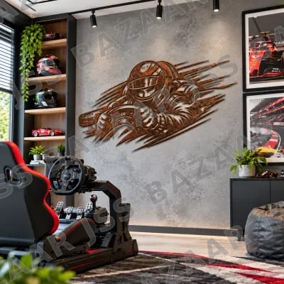 Racing Driver Metal Wall Art
