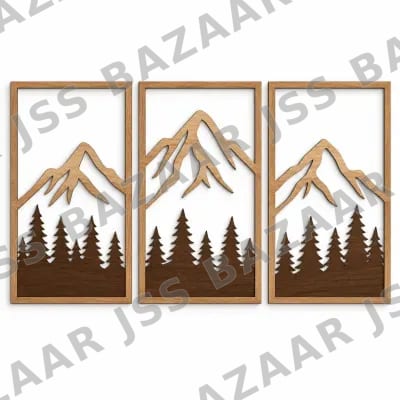 Mountain Landscape Wooden Wall Art