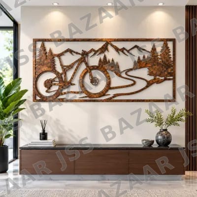 Mountain Cycling Metal Wall Art