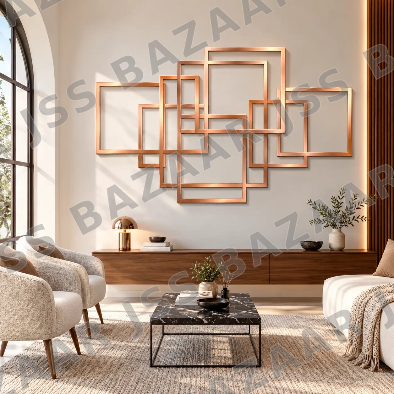 Overlapping rectangular squares Metal Wall Art - Image 6