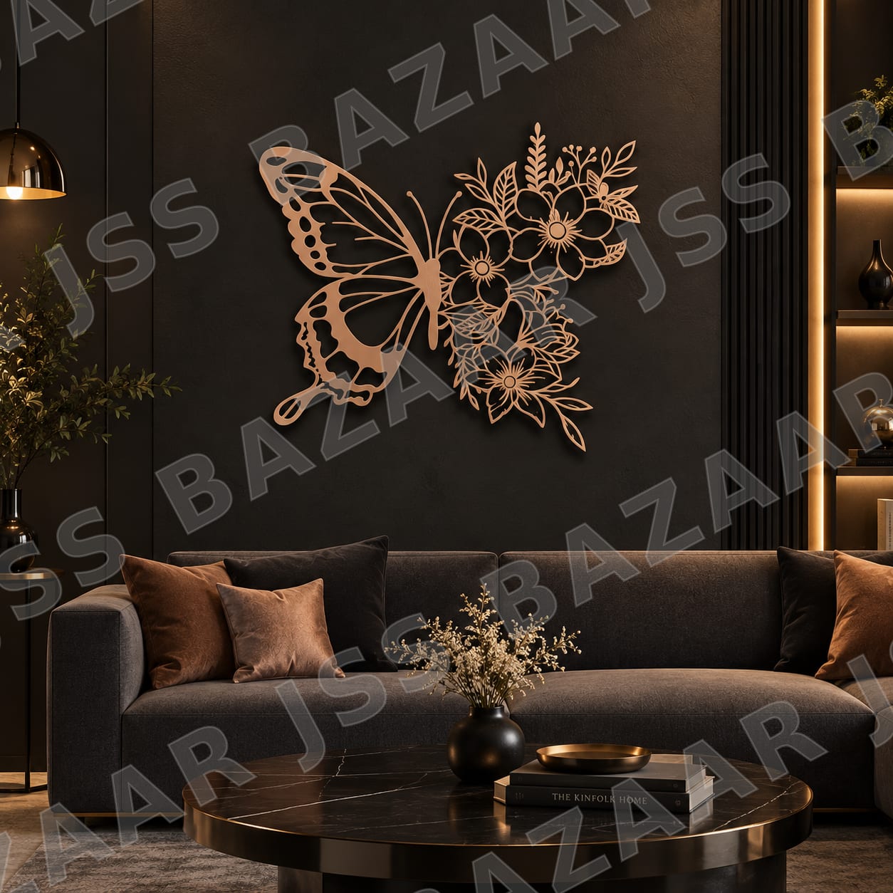 Floral Butterfly Metal Wall Art - Image 3