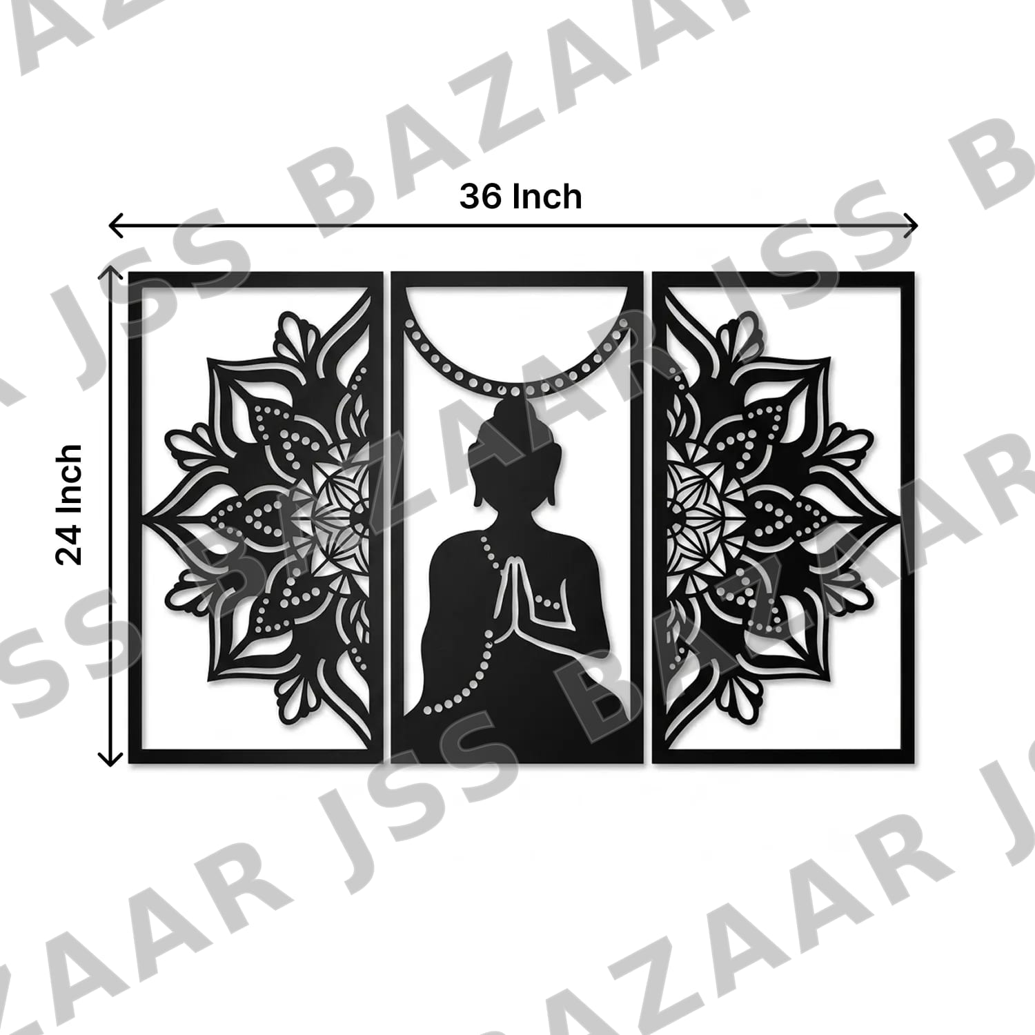 buddha 3 piece traditional metal wall art - Image 7
