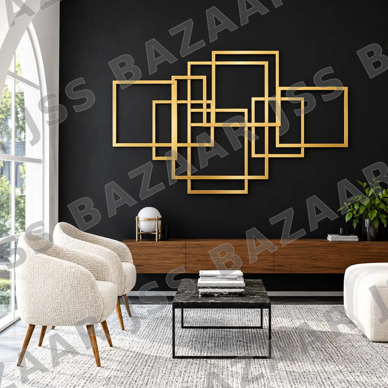 Overlapping rectangular squares Metal Wall Art - Image 5