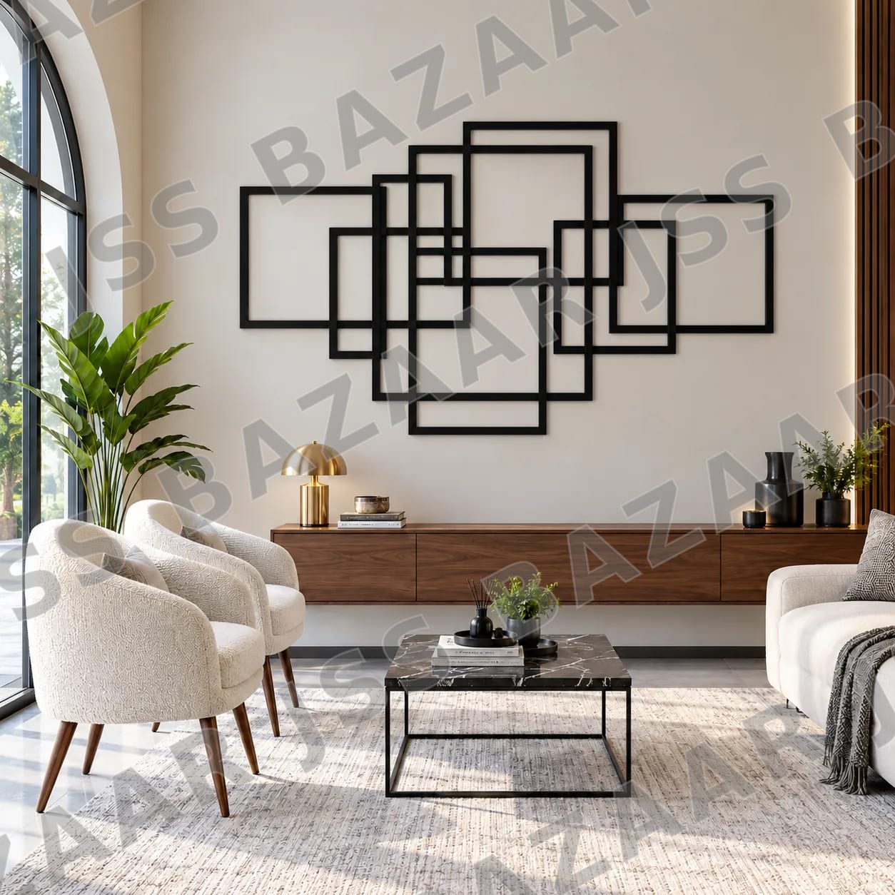 Overlapping rectangular squares Metal Wall Art - Image 4