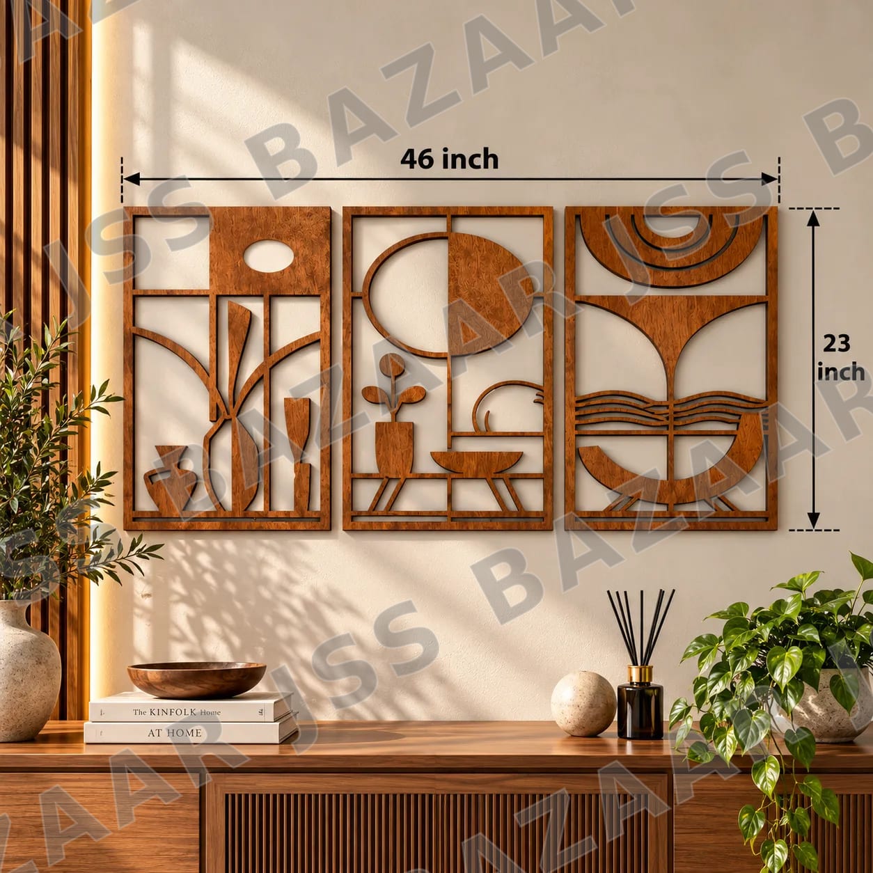 Modern Abstract Wooden Wall Art - Image 4