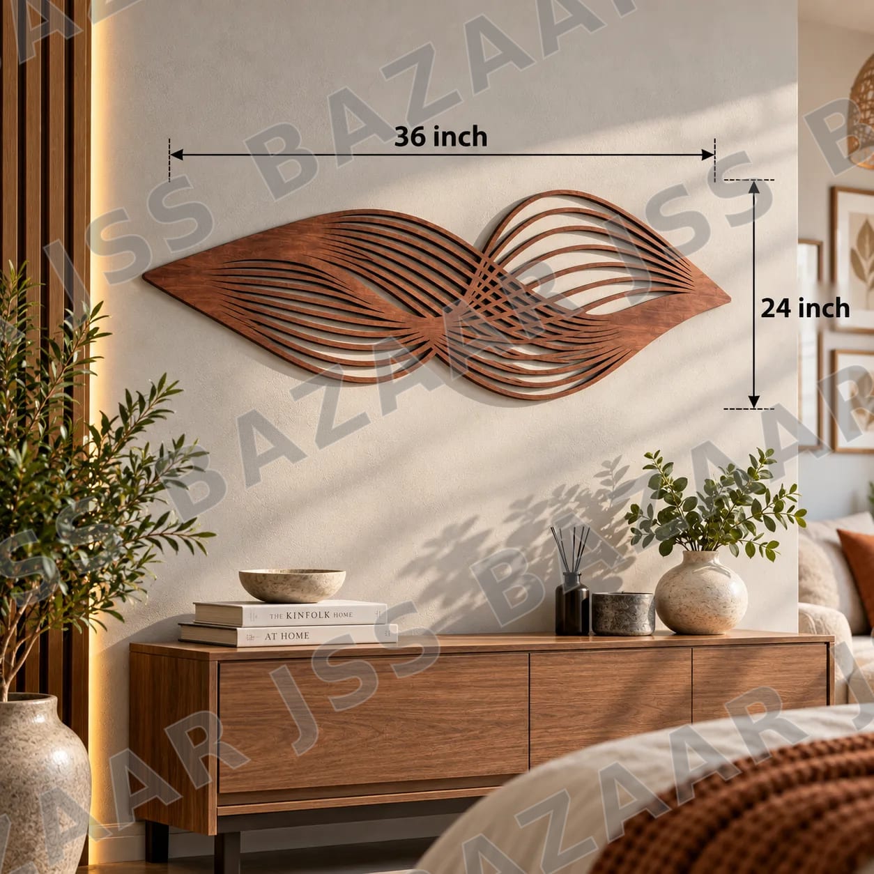 Interwoven Leaf Wooden Wall Art - Image 4