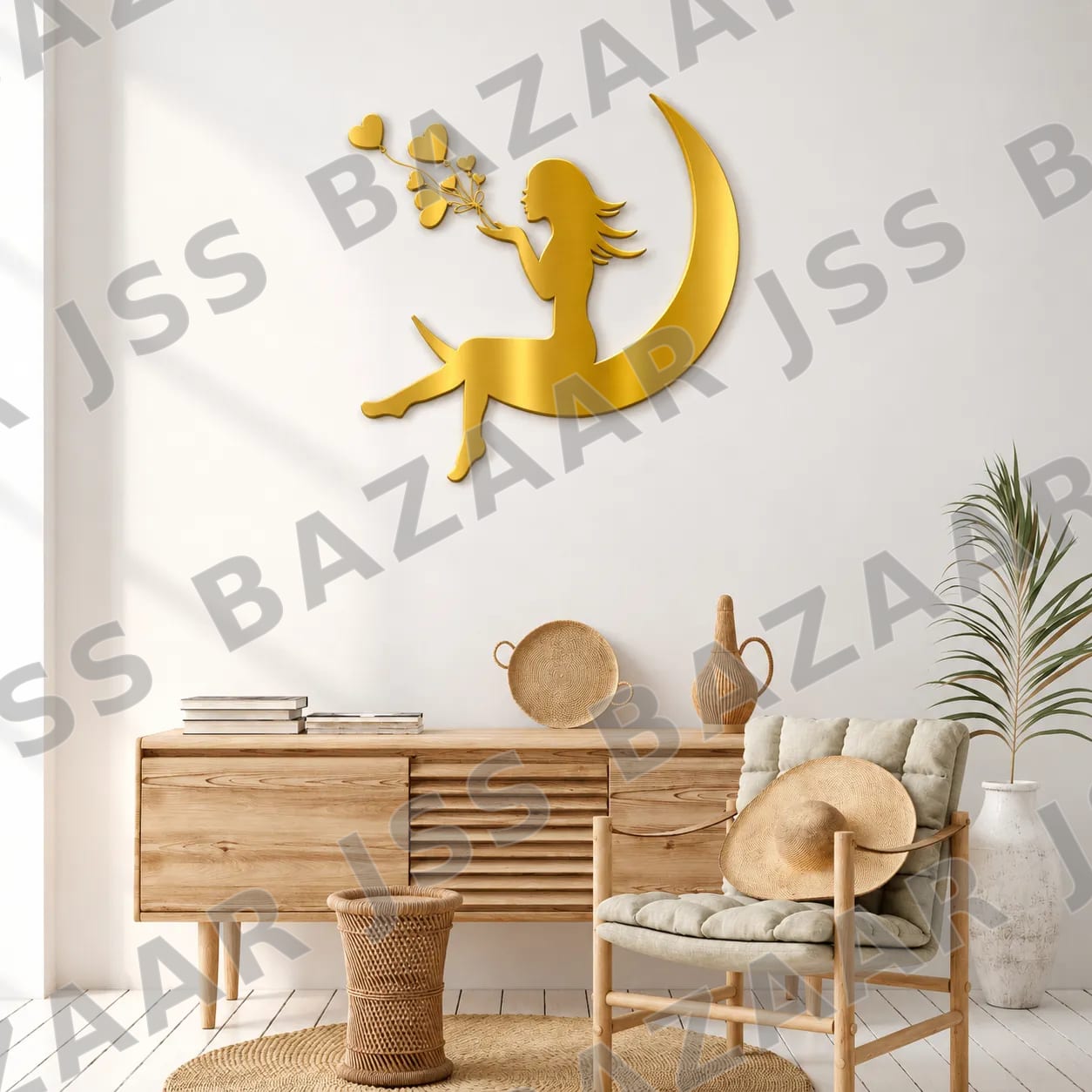 Girl on Moon Metal Wall Art - Image 5