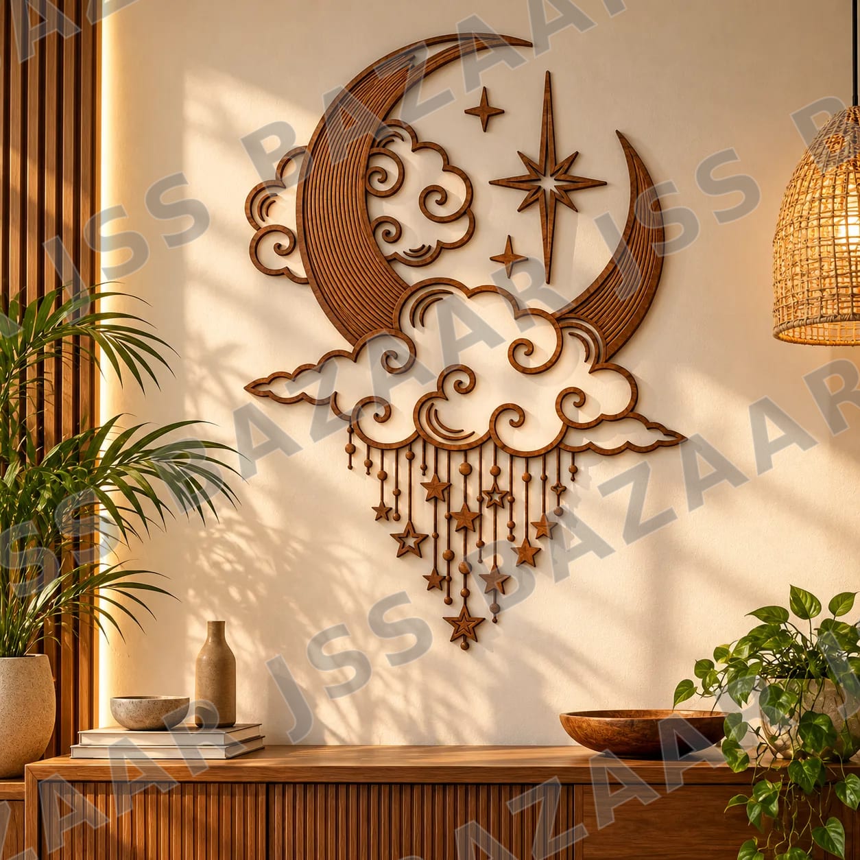 Moonlit Dreams Wooden Wall Art - Image 2
