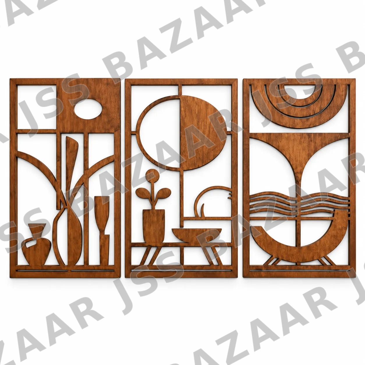 Modern Abstract Wooden Wall Art - Image 2