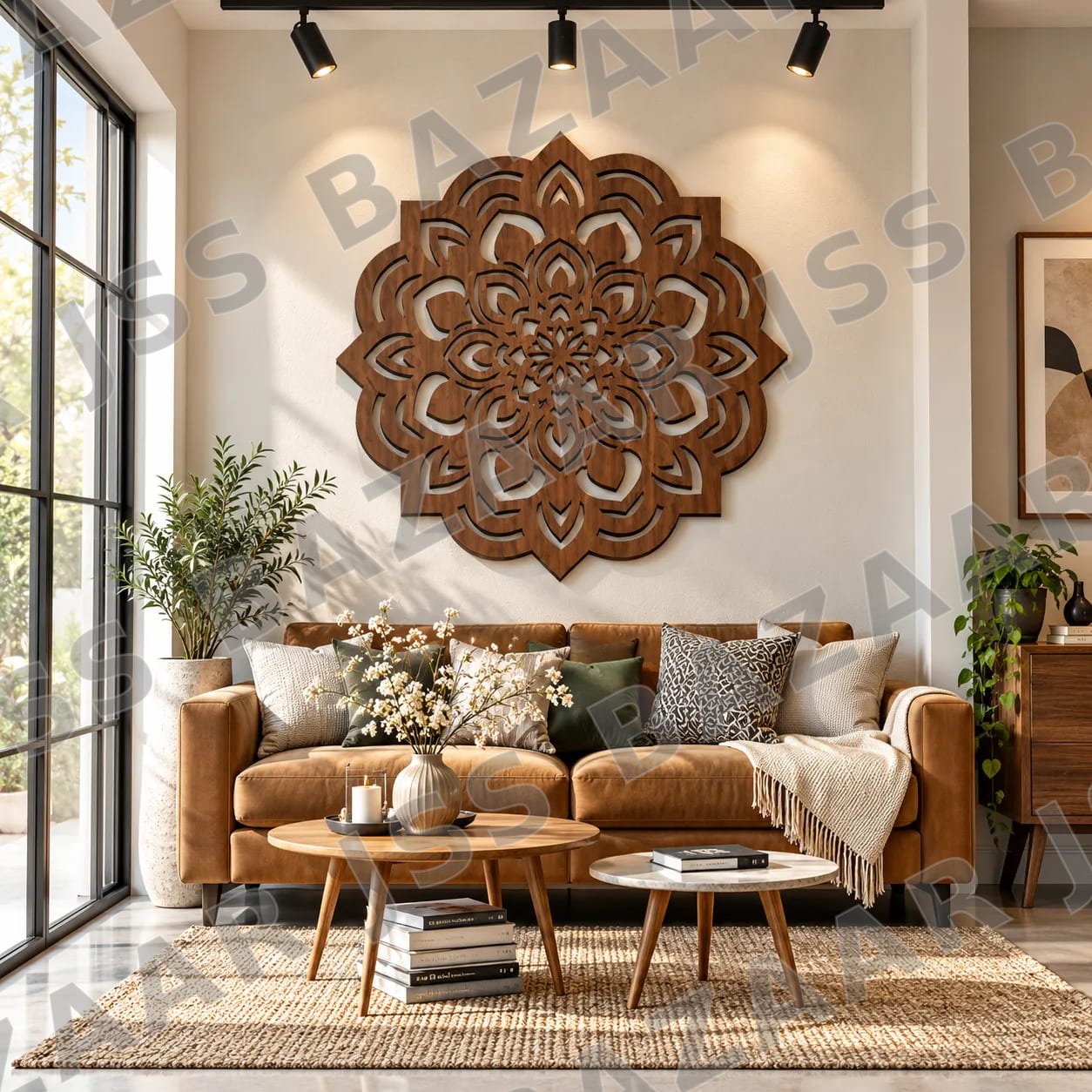 Mandala Floral Wooden Wall Art - Image 2