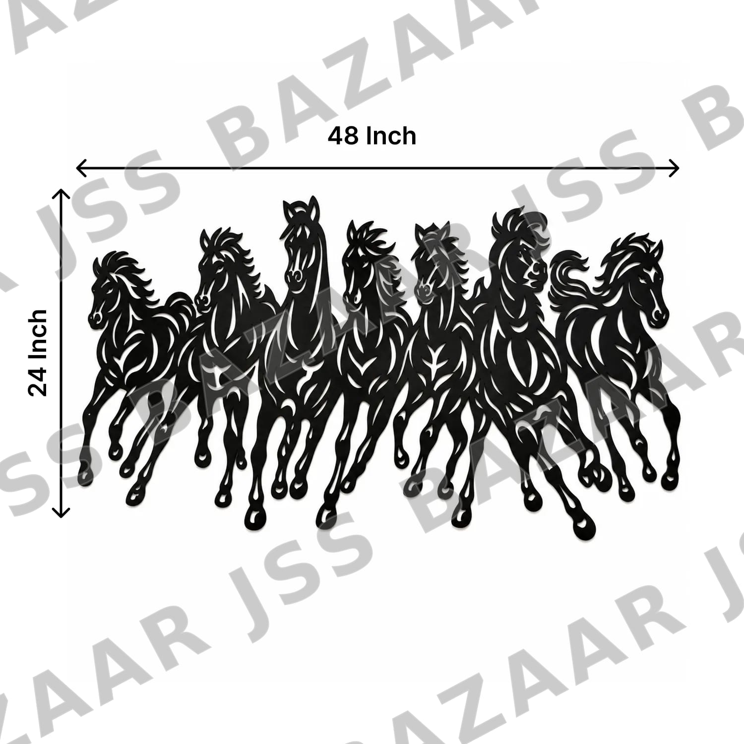 Seven Horses Metal Wall Art - Image 7