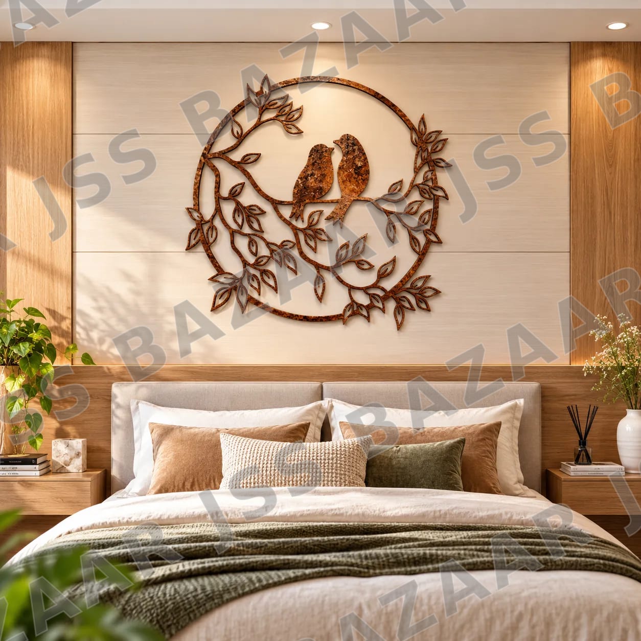 Birds on Branch Metal Wall Art - Image 1
