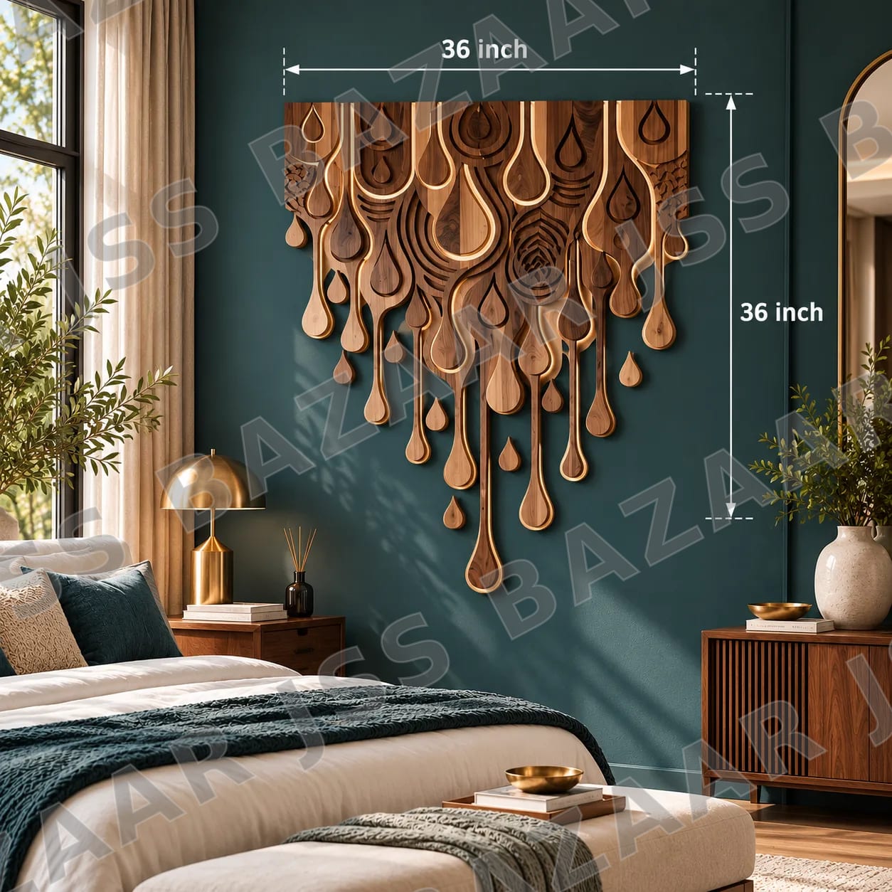 Raindrop Cascade Wooden Wall Art - Image 4