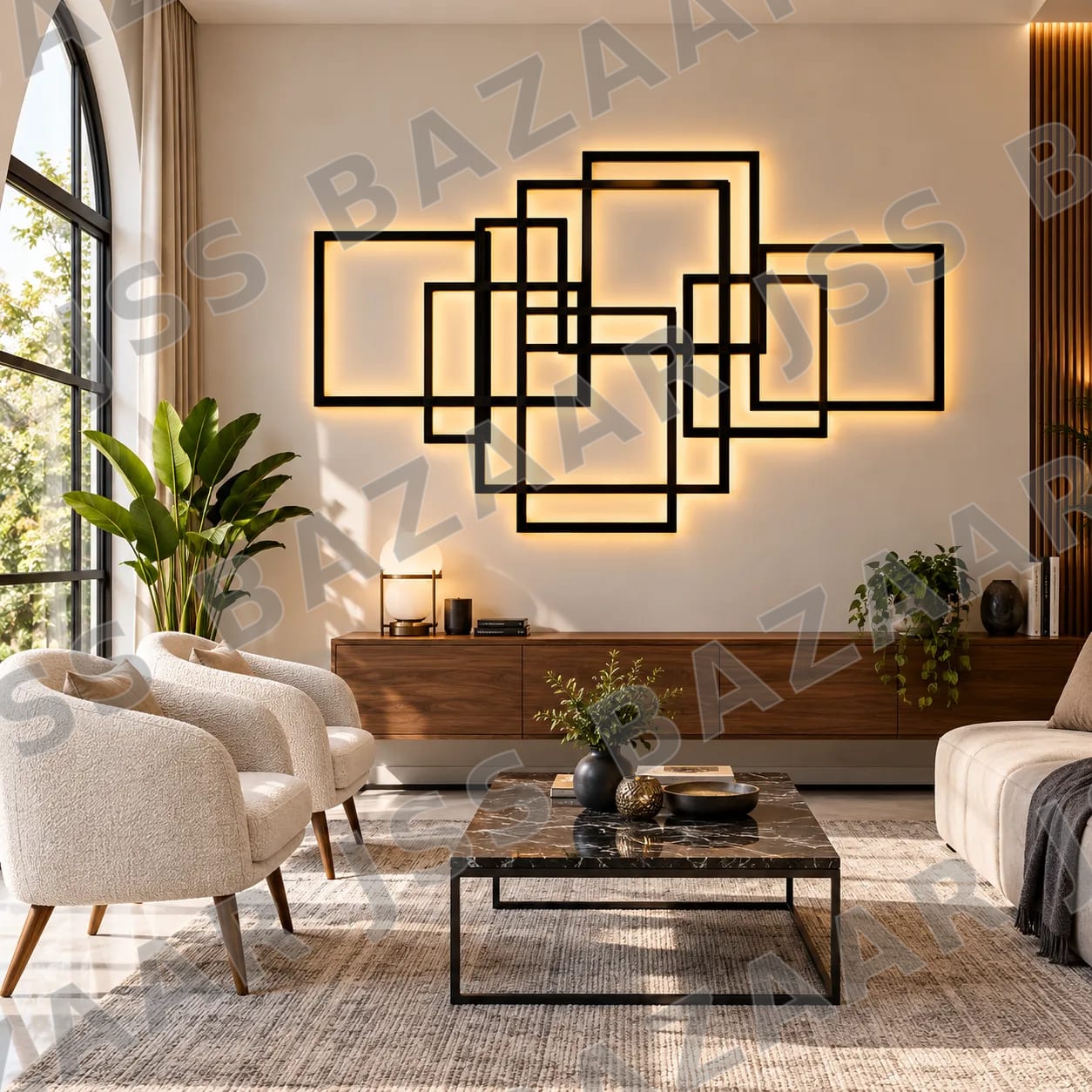 Overlapping rectangular squares Metal Wall Art - Image 3