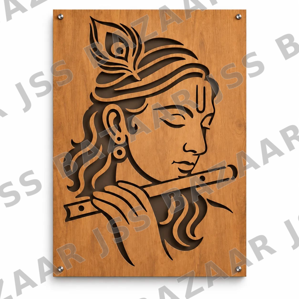 Krishna Flute Wooden Wall Art - Image 3