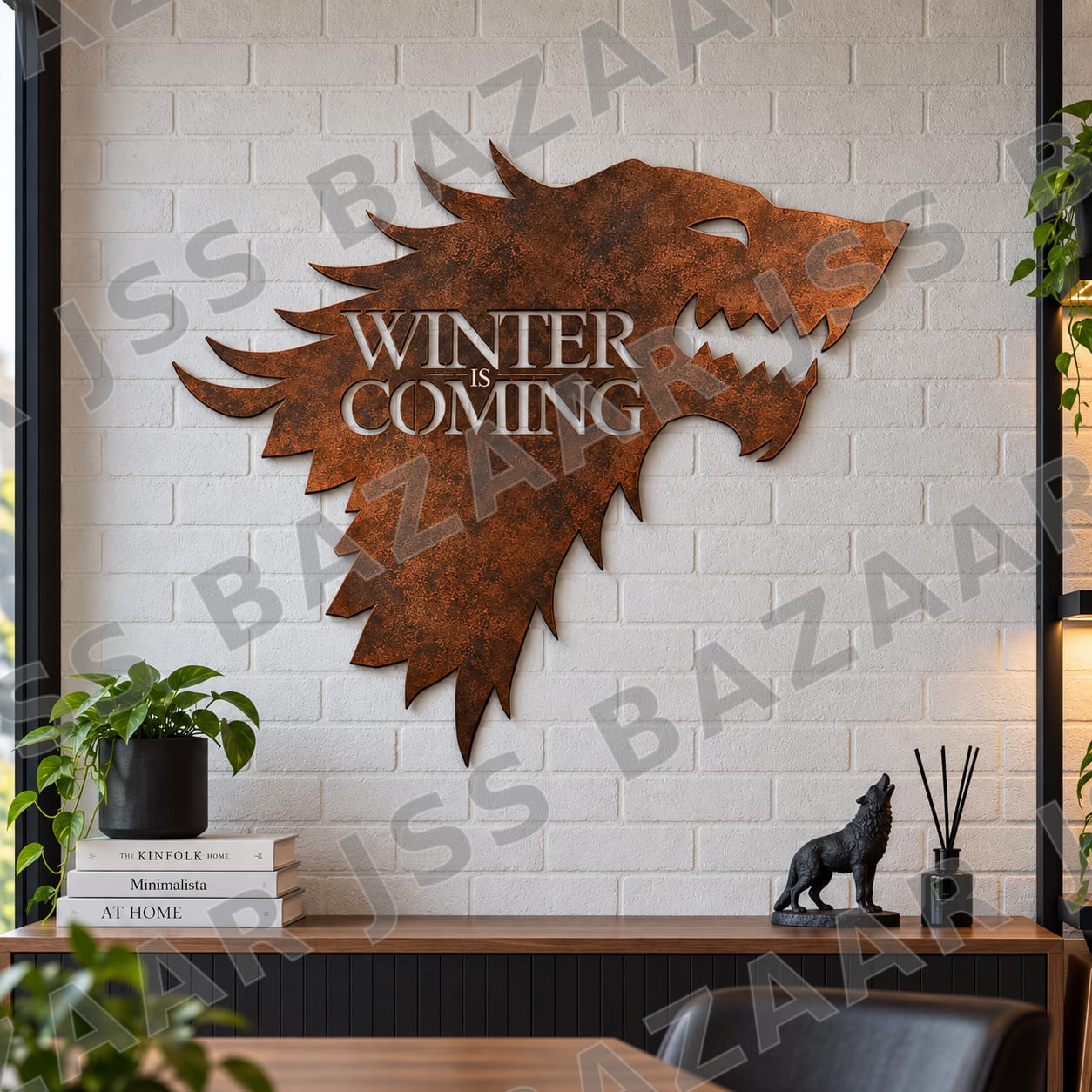 House stark flag | winter is coming metal wall art - Image 1