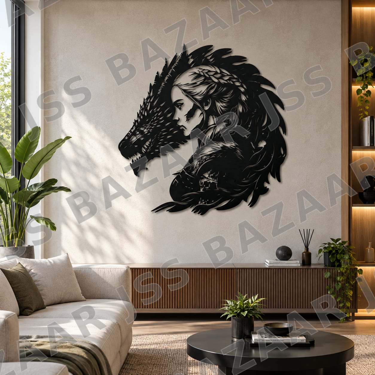 khaleesi with dragon metal wall art - Image 3