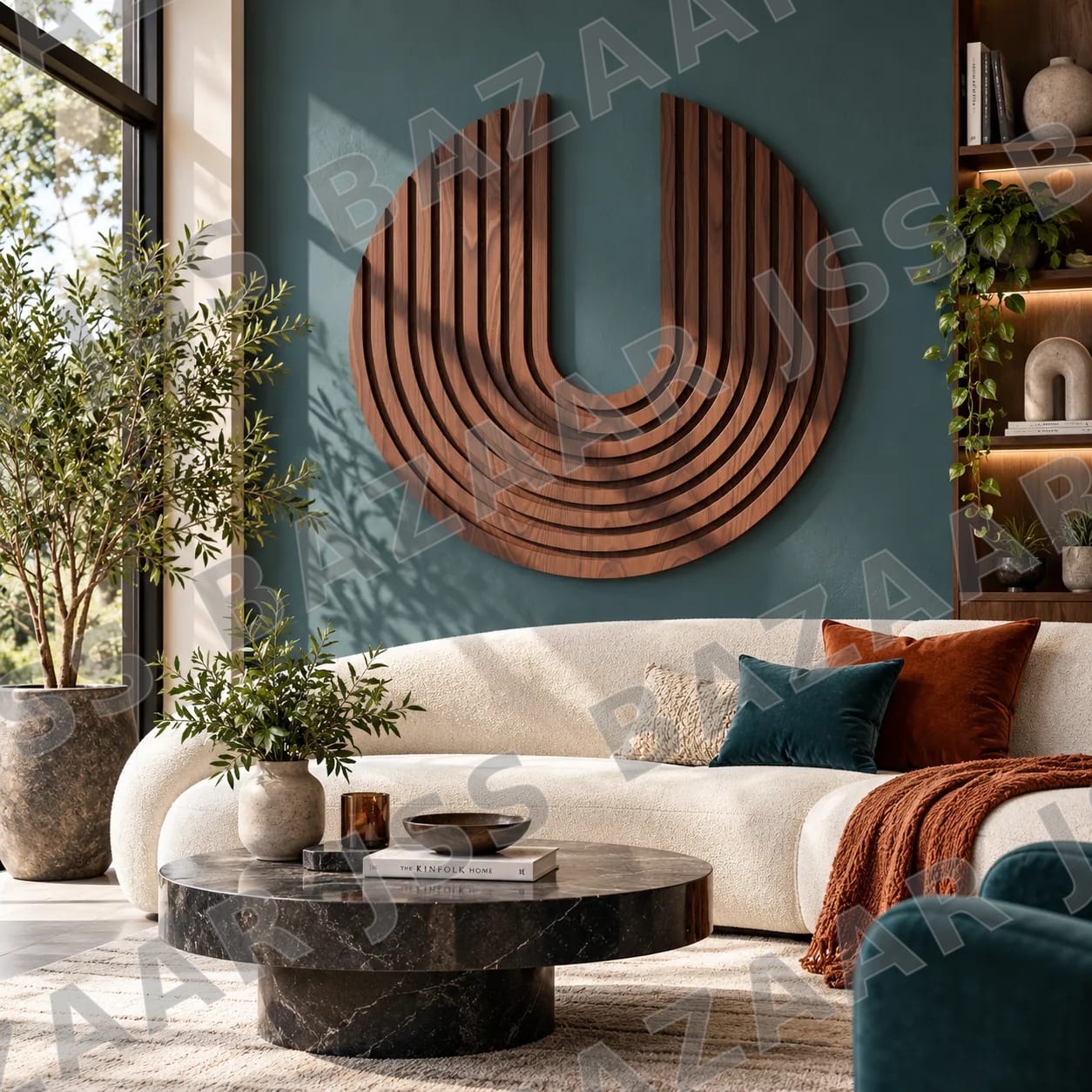 Infinity Curve Wooden Wall Art - Image 2