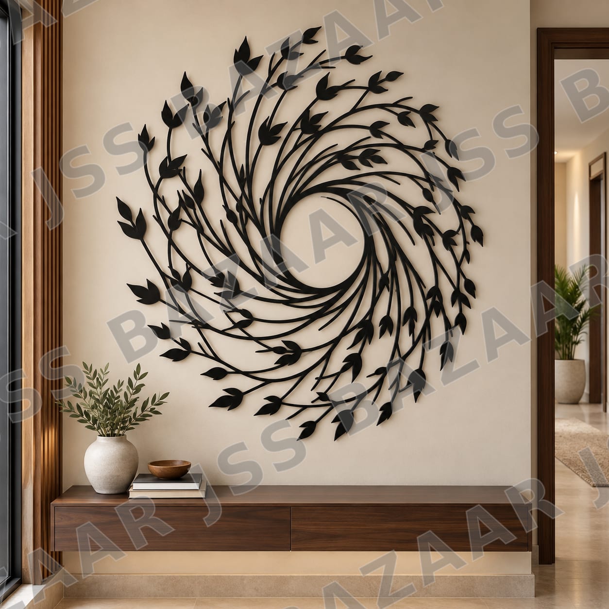 Spiral Leaf Metal Wall Art. - Image 3
