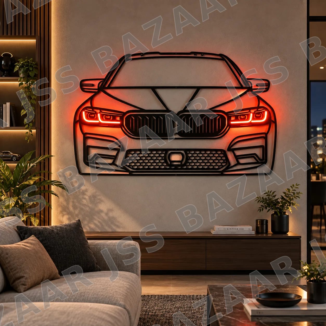 Luxury Sports Car Metal Wall Art - Image 1