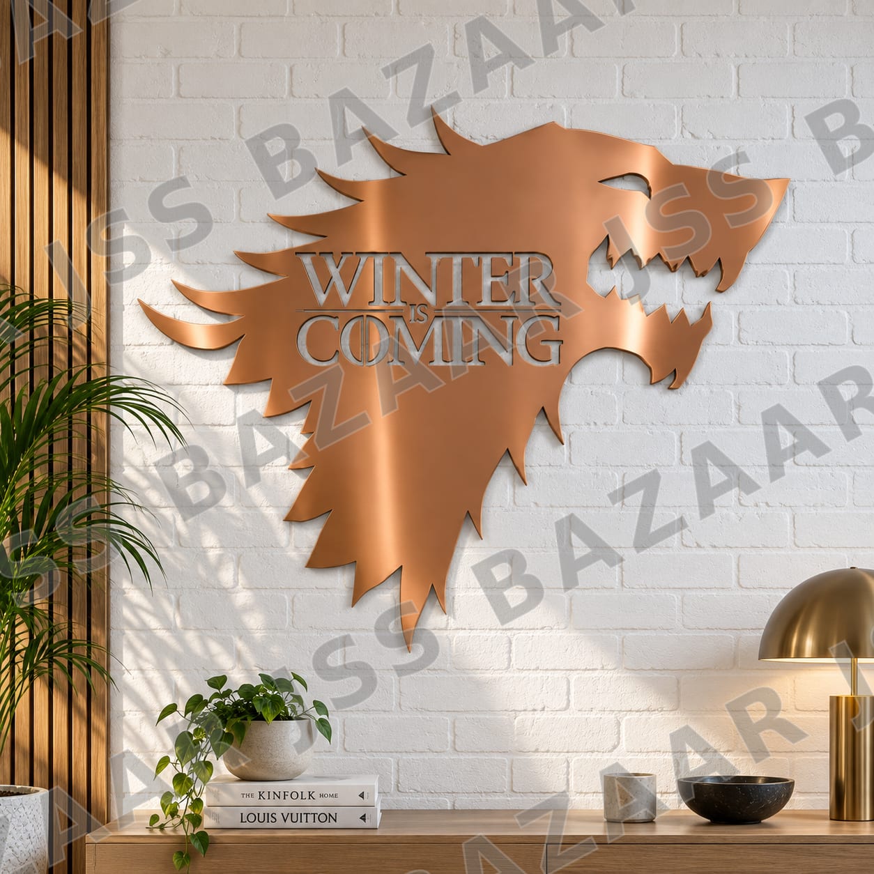 House stark flag | winter is coming metal wall art - Image 4