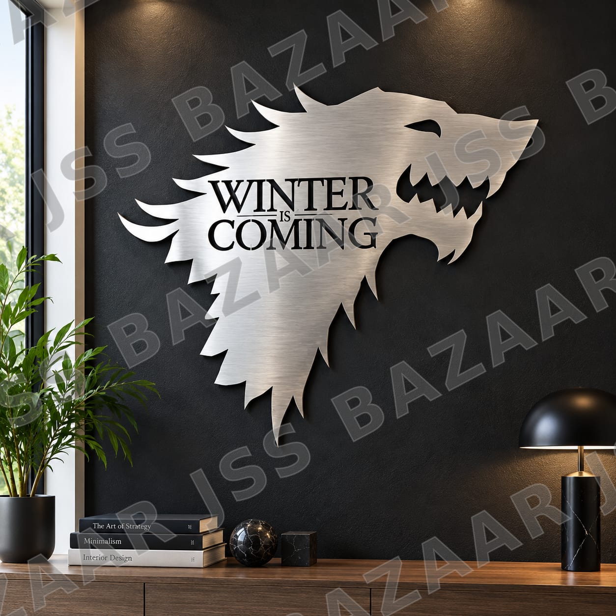 House stark flag | winter is coming metal wall art - Image 5