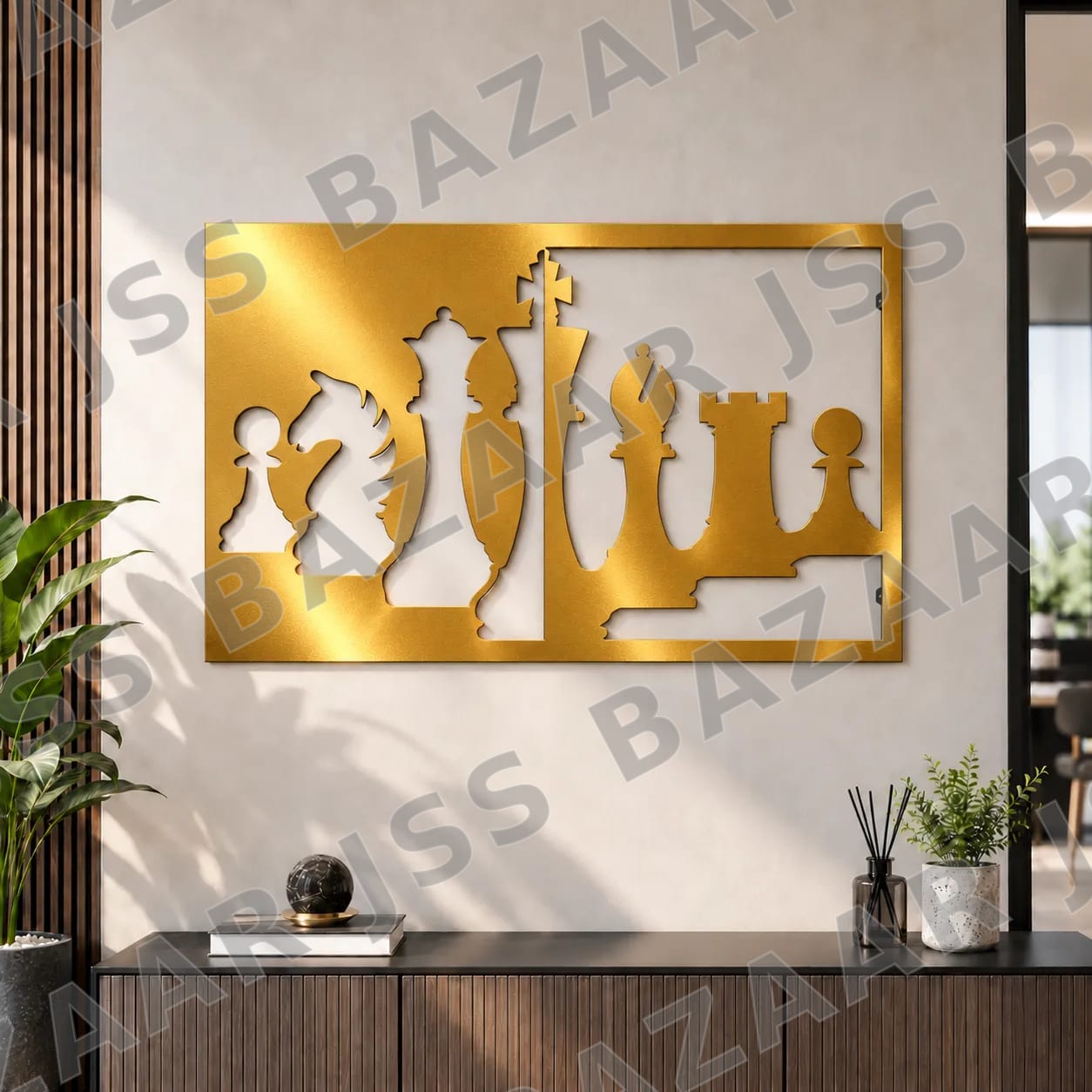 Chess Pieces Metal Wall Art - Image 3
