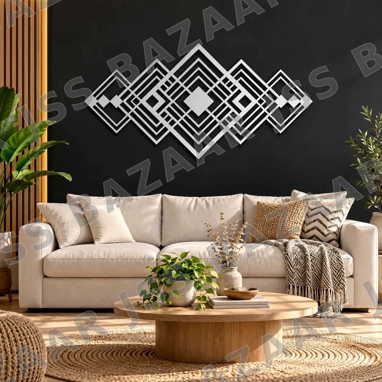 Diamond Pattern Metal Wall Art - Image 5