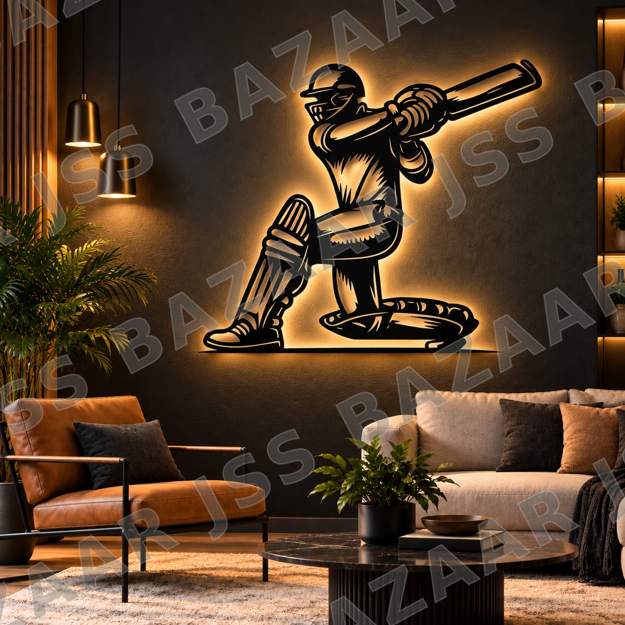Cricket Player CNC Metal Wall Art - Image 3