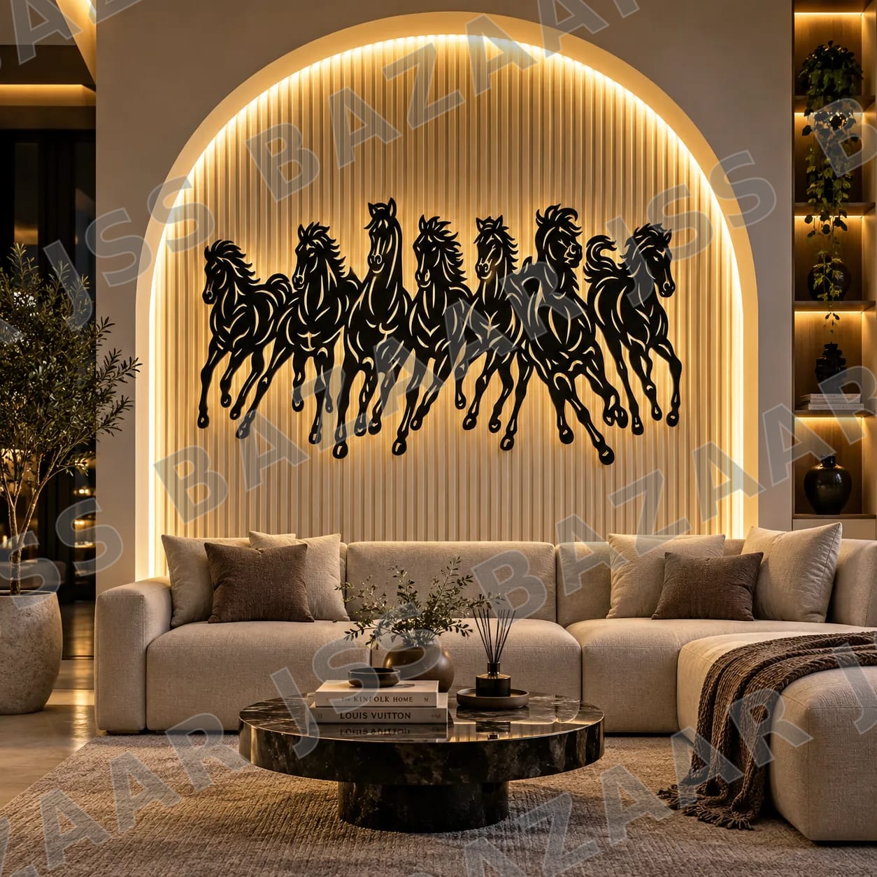 Seven Horses Metal Wall Art - Image 1