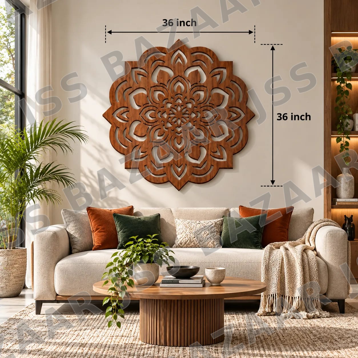 Mandala Floral Wooden Wall Art - Image 4