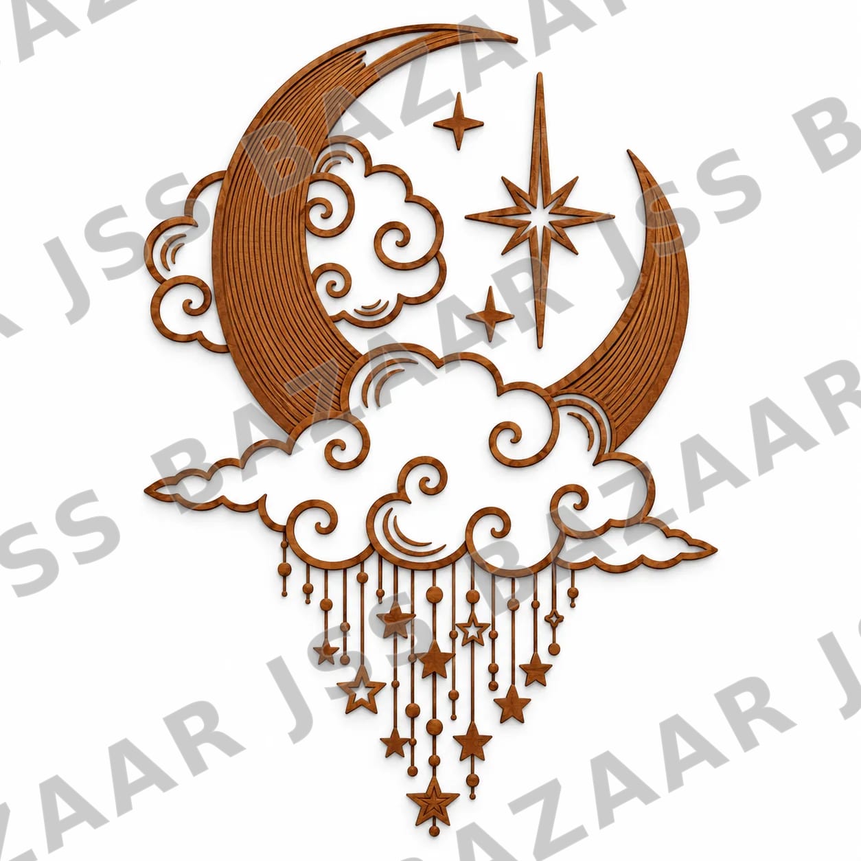 Moonlit Dreams Wooden Wall Art - Image 1