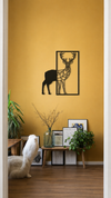 Deer Black & white Premium Metal Wall Art