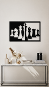 Chess Pieces Premium Metal Wall Art